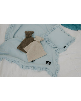 T-TOMI Musselindecke mit Rüsche Blue