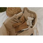 T-TOMI Musselindecke mit Rüsche Beige