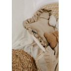 T-TOMI Musselinkissen mit Rüsche Beige