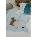 T-TOMI Musselinkissen mit Rüsche Blue