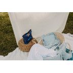 T-TOMI Musselinkissen mit Rüsche Blue