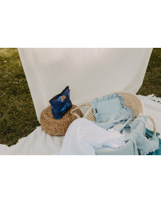 T-TOMI Musselinkissen mit Rüsche White