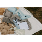 T-TOMI Musselinkissen mit Rüsche Beige