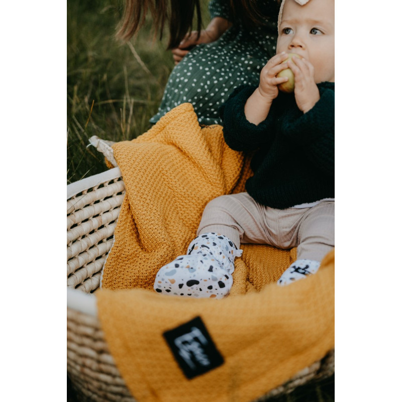 T-TOMI Gestrickte Decke WARM Petrol blue