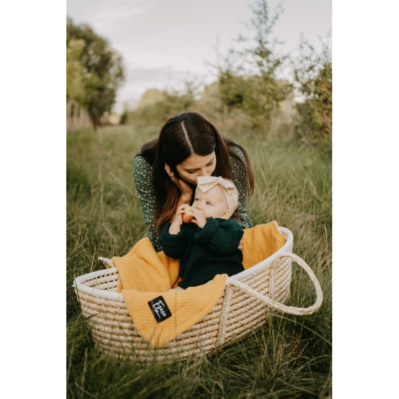 T-TOMI Gestrickte Decke WARM Mustard