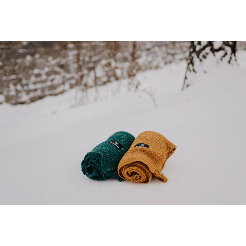 T-TOMI Gestrickte Decke Curry