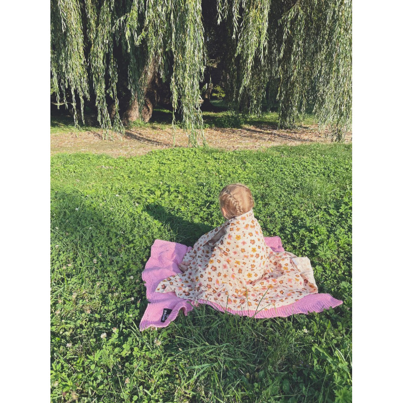 T-TOMI Gestrickte Decke Pink waves