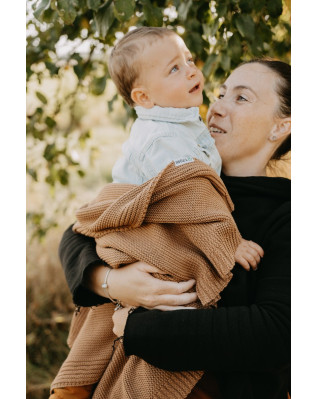 T-TOMI Gestrickte Decke Dark blue waves