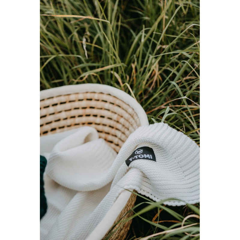 T-TOMI Gestrickte Decke Mint waves