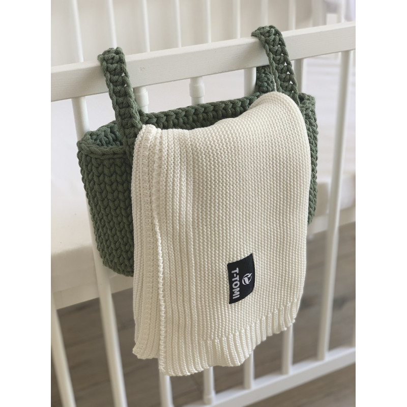 T-TOMI Gestrickte Decke White waves