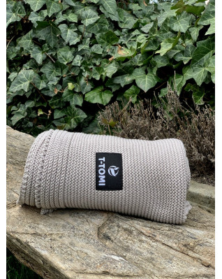 T-TOMI Gestrickte Decke Grey waves