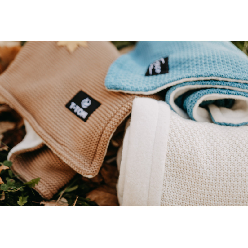 T-TOMI Gestrickte Decke WARM Mustard waves