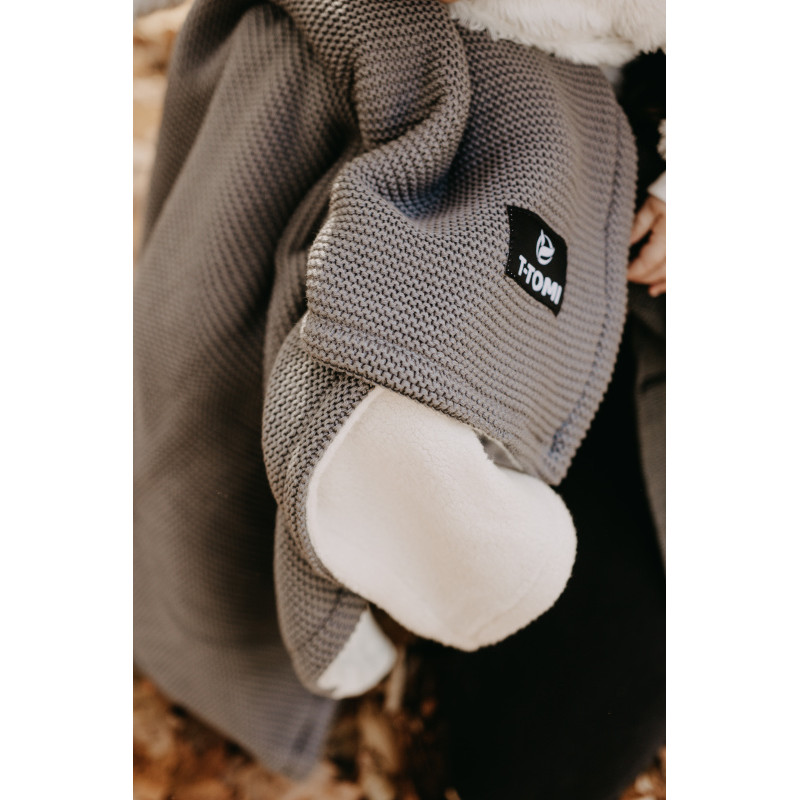 T-TOMI Gestrickte Decke WARM Grey waves