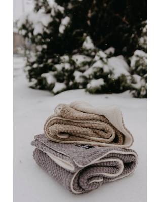 T-TOMI Gestrickte Decke WARM Cloud grey