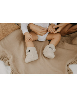 T-TOMI Krabbelschuhe TEDDY Cream (3-6 Monate) WARM