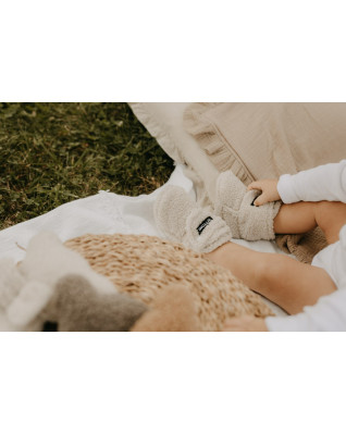 T-TOMI Krabbelschuhe TEDDY Cream (6-9 Monate) WARM