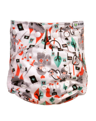 T-TOMI Höschenwindel AIO  - Wickel Set Druckknöpfe Knights