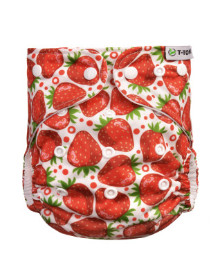 T-TOMI Höschenwindel AIO - Wickel Set Druckknöpfe Strawberries