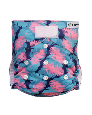T-TOMI Höschenwindel AIO - Wickel Set Klettverschluss Feathers