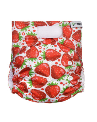 T-TOMI Pocketwindel (Typ AIO) - Klettverschluss Strawberries