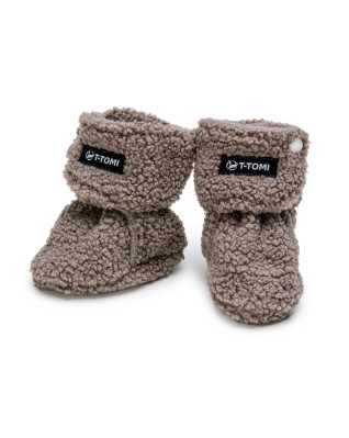 T-TOMI Krabbelschuhe TEDDY Grey (6-9 Monate) WARM