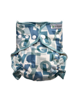 T-TOMI Höschenwindel - Wickel Set Druckknöpfe Green Alphabet  