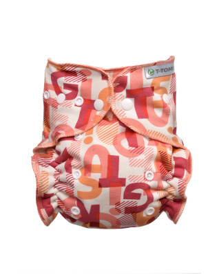 T-TOMI Höschenwindel - Wickel Set Druckknöpfe Pink Alphabet  