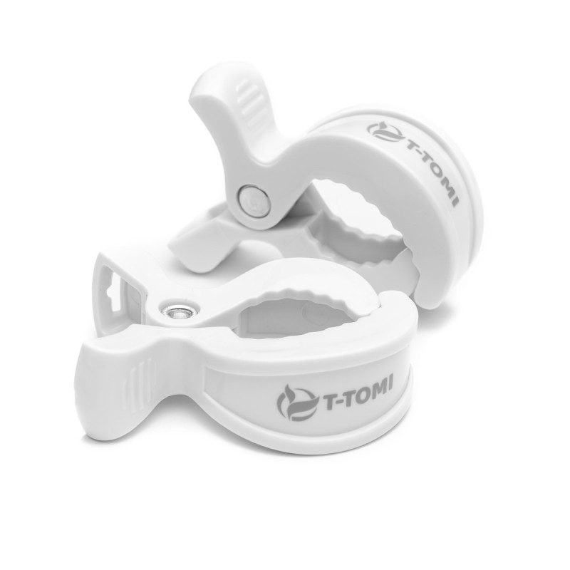 T-TOMI Clip an Kinderwagen White 