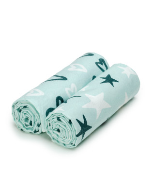 T-TOMI Stoffbadetücher Hearts & stars