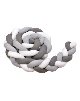 T-TOMI Gestrickte Bande 360 cm White + Grey + Anthracite