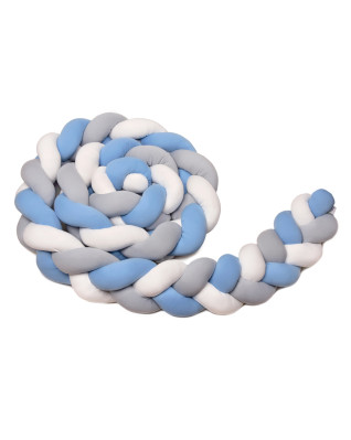 T-TOMI Gestrickte Bande 360 cm White + Grey + Blue