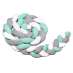T-TOMI Gestrickte Bande 360 cm White + Grey + Mint