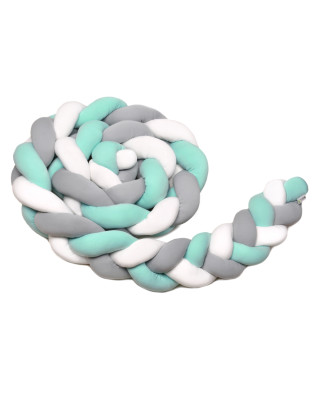 T-TOMI Gestrickte Bande 360 cm White + Grey + Mint