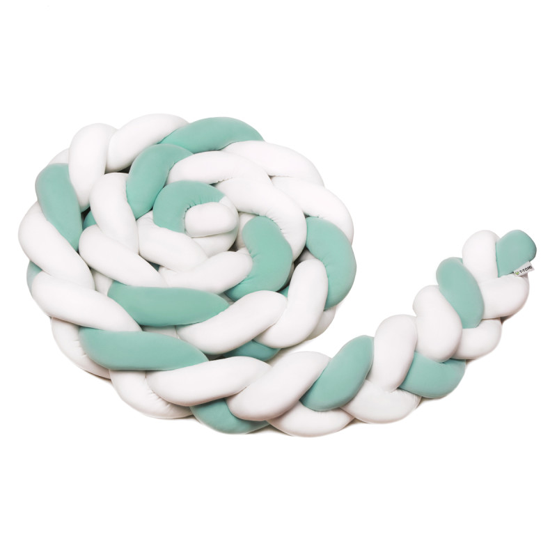 T-TOMI Gestrickte Bande 220 cm White + Mint