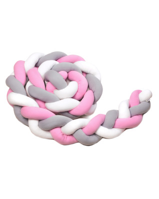 T-TOMI Gestrickte Bande 180 cm White + Grey + Pink