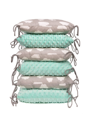 T-TOMI Kissen-Bettumrandung Grey white clouds