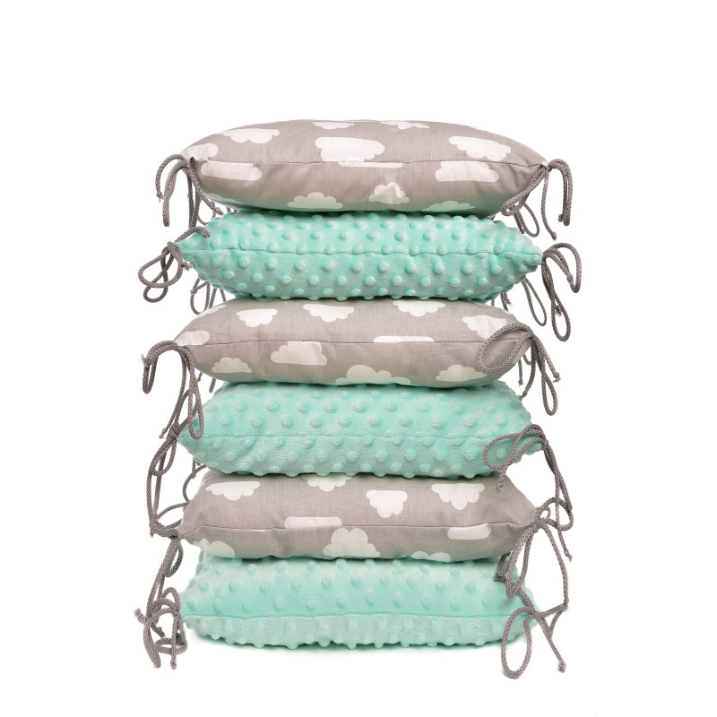 T-TOMI Kissen-Bettumrandung Grey white clouds