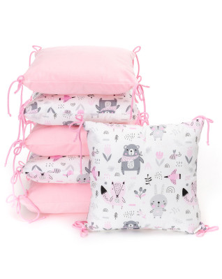 T-TOMI Kissen-Bettumrandung Pink bears