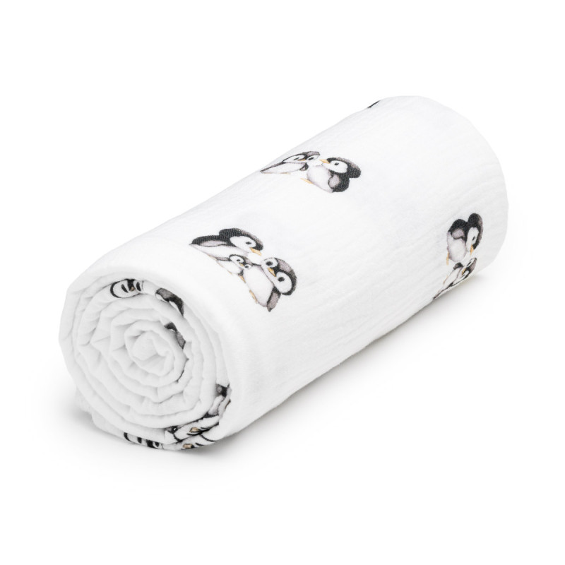 T-TOMI Musselinbadetuch Penguin