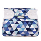 T-TOMI Orthopädisches Spreizhöschen für breites Wickeln PLUS - druckknöpfe Blue triangles (5-9kg) 