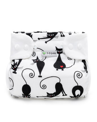 T-TOMI Orthopädisches Spreizhöschen für breites Wickeln - druckknöpfe Cats (3-6kg) 