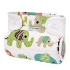 T-TOMI Orthopädisches Spreizhöschen für breites Wickeln - druckknöpfe Green elephants (3-6kg) 