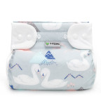 T-TOMI Orthopädisches Spreizhöschen für breites Wickeln PLUS - druckknöpfe Swan (5-9kg) 