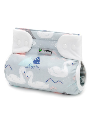 T-TOMI Orthopädisches Spreizhöschen für breites Wickeln - druckknöpfe Swan (3-6kg) 