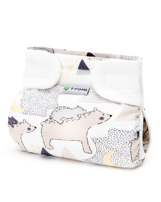 T-TOMI Orthopädisches Spreizhöschen für breites Wickeln - klettverschluss Bears (3-6kg)