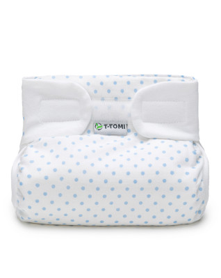 T-TOMI Orthopädisches Spreizhöschen für breites Wickeln - klettverschluss Blue dots  (3-6kg)
