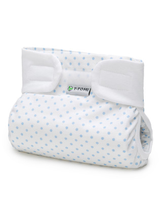 T-TOMI Orthopädisches Spreizhöschen für breites Wickeln - klettverschluss Blue dots (bis zu 3kg)