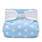 T-TOMI Orthopädisches Spreizhöschen für breites Wickeln - klettverschluss Blue stars (3-6kg)