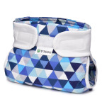 T-TOMI Orthopädisches Spreizhöschen für breites Wickeln - klettverschluss Blue triangles (bis zu 3kg)