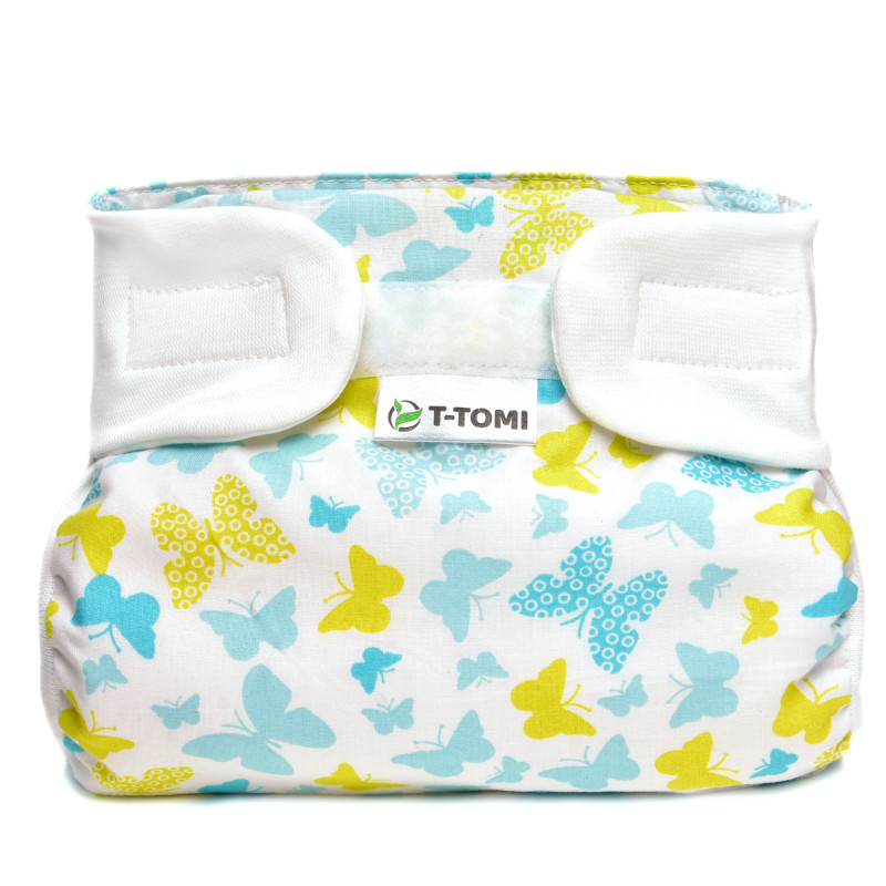 T-TOMI Orthopädisches Spreizhöschen für breites Wickeln - klettverschlusss Butterflies (5-9kg)